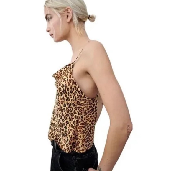 Zara Gold Chain Leopard Tank Top - Picture 2 of 7